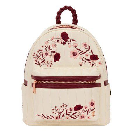 Loungefly Midi Backpack Cream & Red Floral | 0671803552425