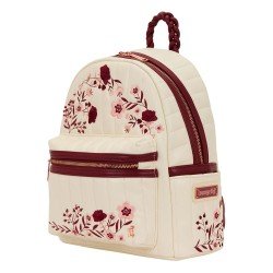 Loungefly Midi Backpack Cream & Red Floral | 0671803552425