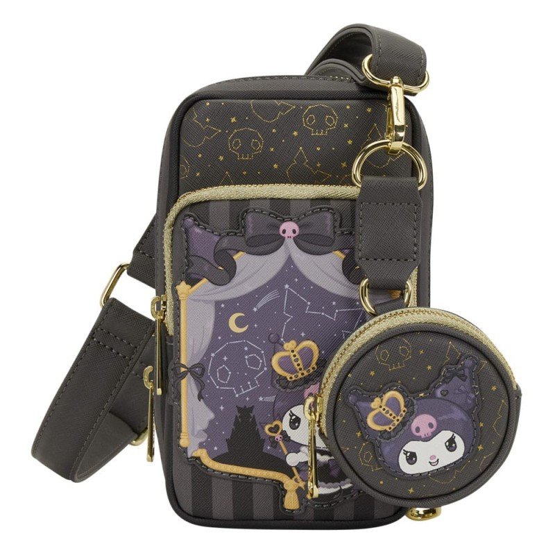 Sanrio by Loungefly Crossbody with Coin Bag 20th Anniversary Kuromi Cell Phone | 0671803564695