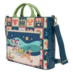 Disney by Loungefly Canvas Tote Bag Mickey and Minnie Holiday | 0671803563438