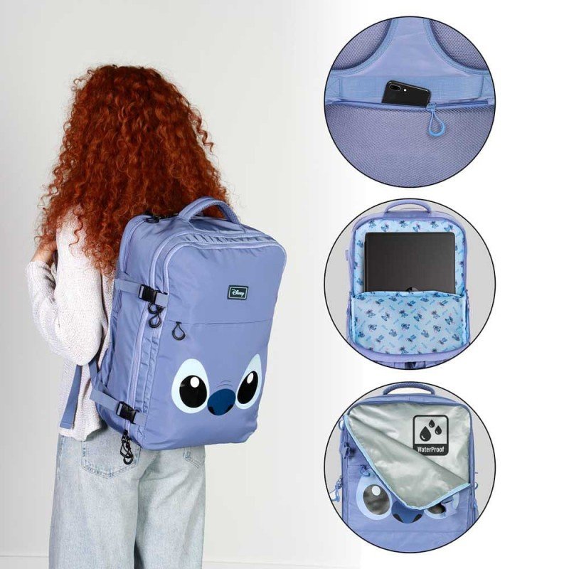 Lilo & Stitch sac à dos Mercury Travel Face Blue Large | 8445118077933