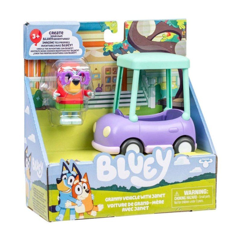 Bluey Set de jeu Minifiguren Janet & La voiture de grand-mère. 