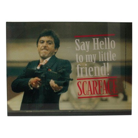 Scarface Glass Poster Say Hello 40 x 30 cm | 8436535275965