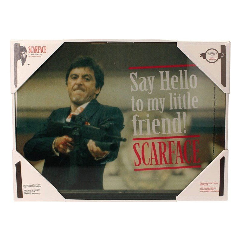 Scarface Glass Poster Say Hello 40 x 30 cm | 8436535275965