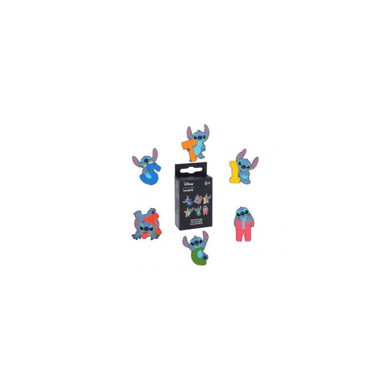 Lilo & Stitch by Loungefly Enamel Pins Blind Box Letters and Poses Display (18) | 0671803559059
