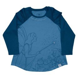 Pinocchio by Loungefly Tee T-Shirt Unisexe Blue Fairy Shirred Raglan (XL)