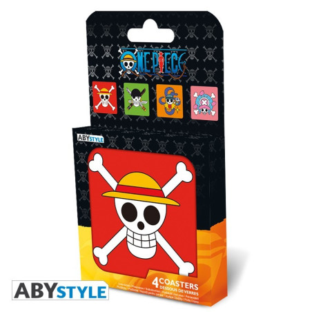 One Piece Set 4 Dessous de verre "Skulls"