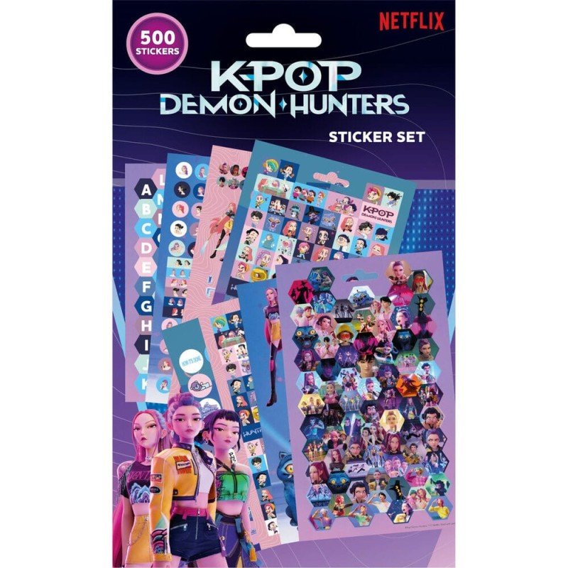KPop Demon Hunters pack de 500 stickers 