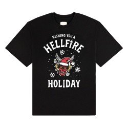 Stranger Things T-Shirt Wishing You A Hellfire Holiday (L)