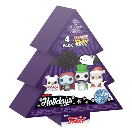 Disney de Nightmare Before Christmas Pack 4 Pocket POP sleutelhanger! Vinyl Boom Holiday 4 cm | 889698739115