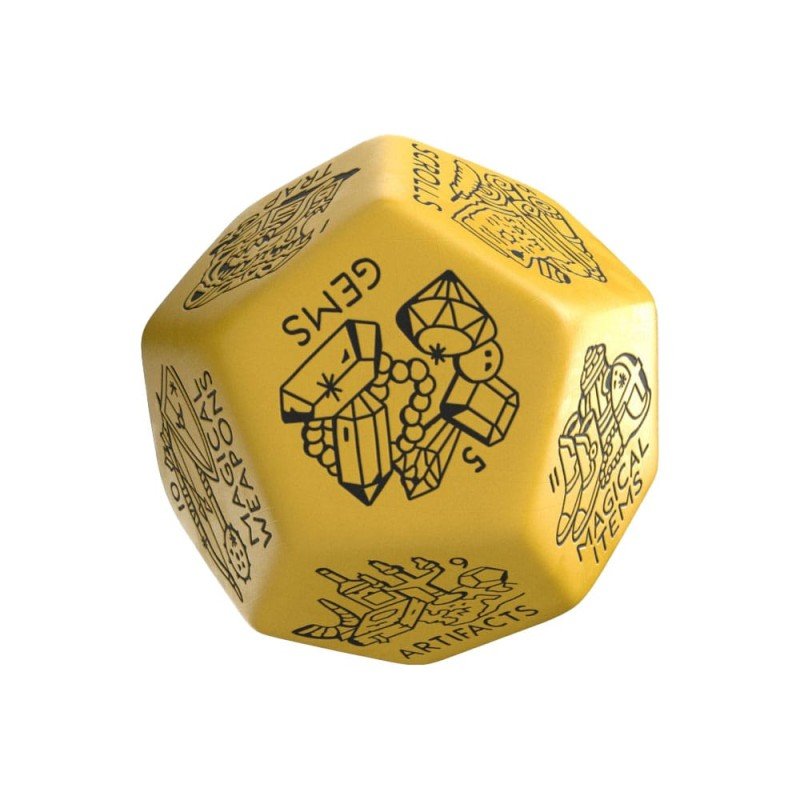 Viridian Jumbo dé Treasure Generator Die D12 Jaune