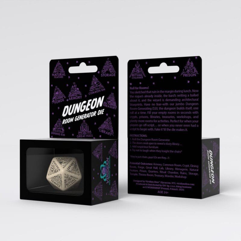 Viridian Jumbo Dobbelsteen-Dungeon Room Generator D20 Beige