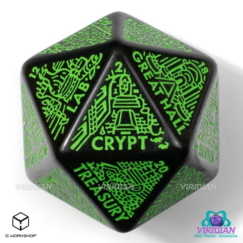 Viridian Jumbo Dice Dungeon Room Generator D20 Zwart