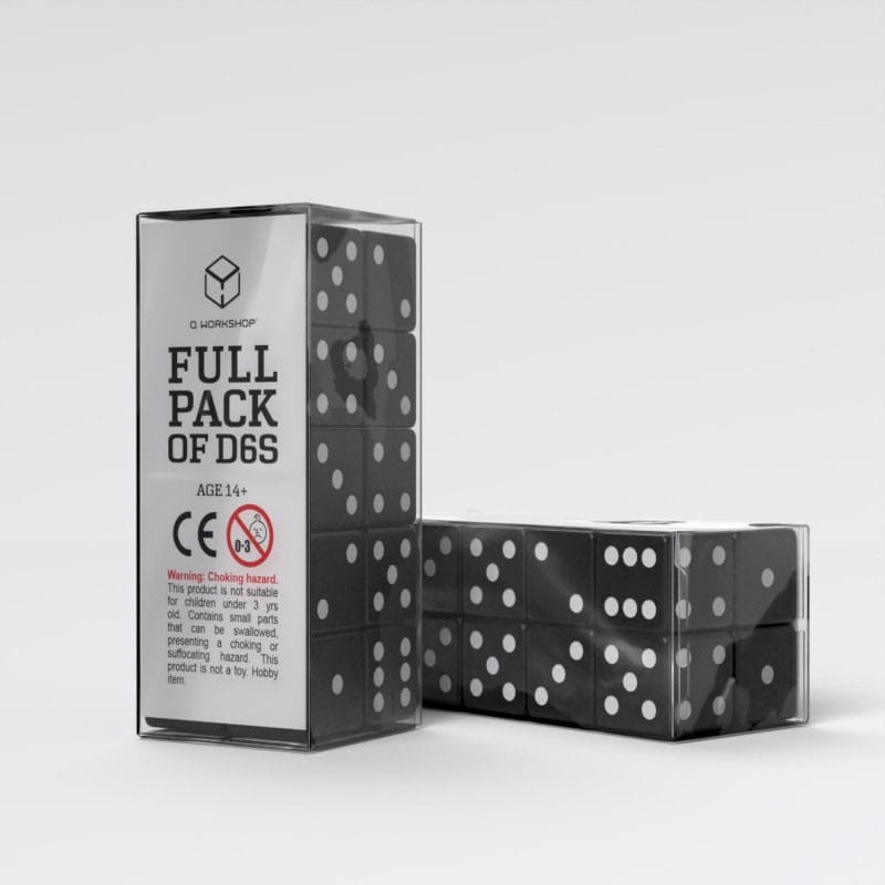 Q Workshop Dice Pack Full Pack D6 Black (20)