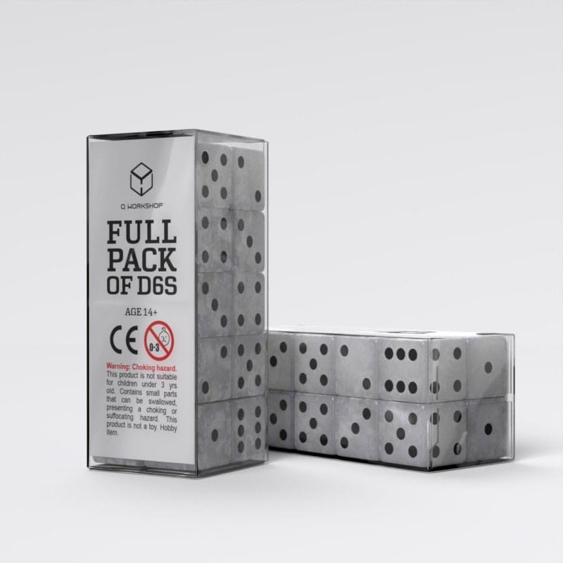 Q Workshop Full Pack Dice Pack D6 Pearl (20)