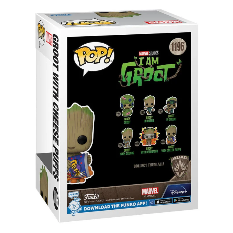 Marvel Je s'appelle Groot Figurine Funko POP! Animation Vinyl Groot with Cheese Puffs 9 cm | 889698706544