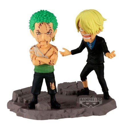 One Piece statuette PVC WCF Log Stories Roronoa Zoro & Sanji 8 cm