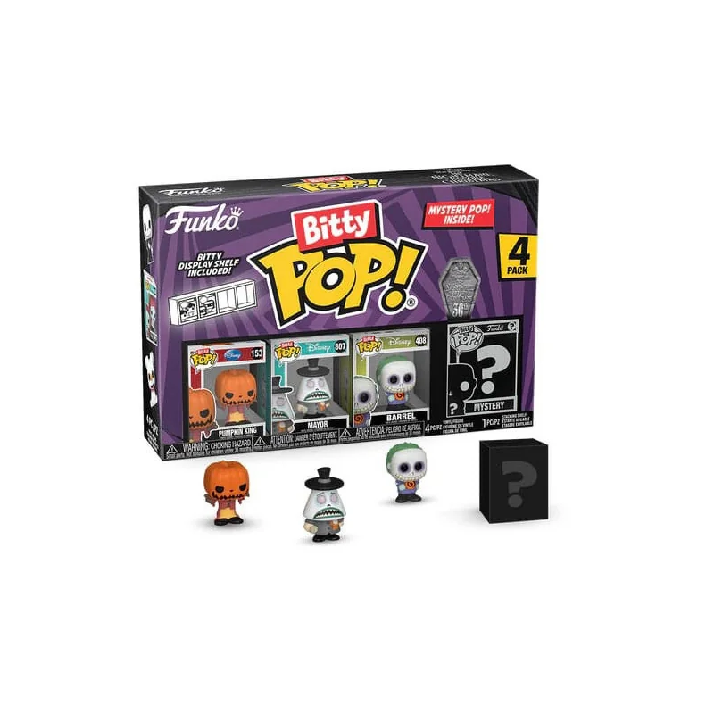 Disney The Nightmare Before Christmas Pack 4 Bitty Funko POP! Vinyl Pompoen Jack 2,5 cm | 889698730204