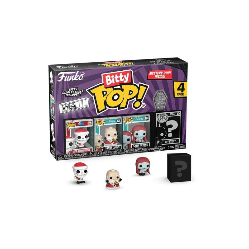 Disney The Nightmare Before Christmas Pack 4 Bitty Funko POP! Vinyl Kerstman Jack 2,5 cm | 889698730228