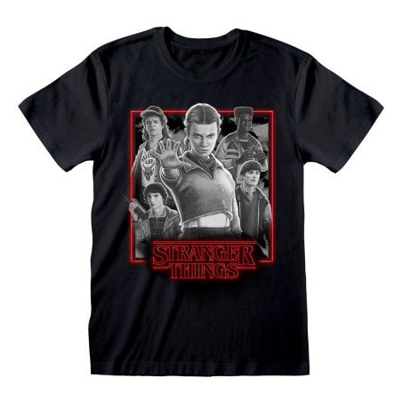Stranger Things T-shirt Groepsillustratie Een Laatste Vreemde Avontuur Kleur (M)