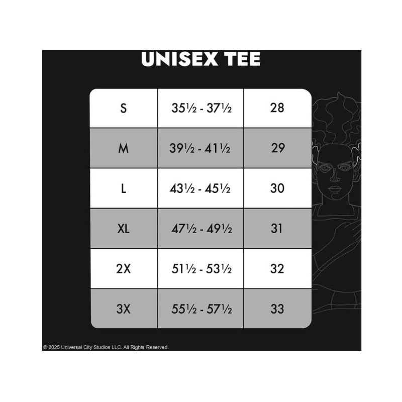 Universal Monsters by Loungefly Tee Unisex T-Shirt Bride of Frankenstein (S)