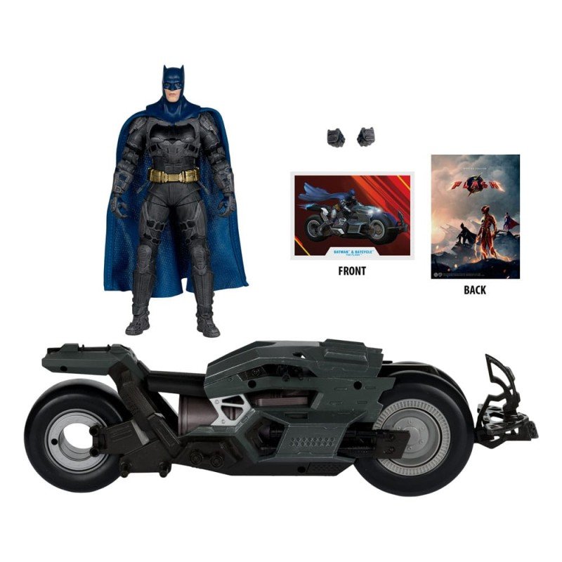 De Flash DC Multiverse Véhicule Batcycle met Batman  