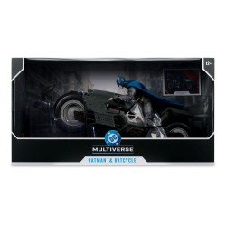 The Flash DC Multiverse véhicule Batcycle with Batman  