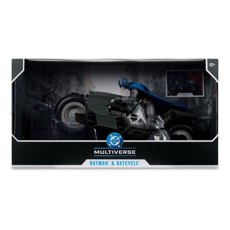 The Flash DC Multiverse véhicule Batcycle with Batman  