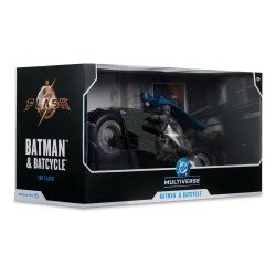 De Flash DC Multiverse Véhicule Batcycle met Batman  