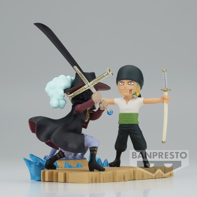 One Piece - PVC figuur World Collectable figuur Log Stories - Roronoa Zoro vs Dracule Mihawk 7 cm