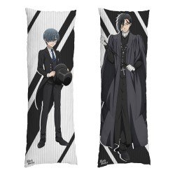 Zwarte Butler kussensloop Dakimakura Sebastian & Ciel 150 x 50 cm