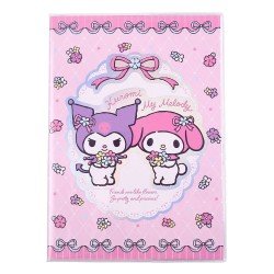 Sanrio Notitieboekje Kuromi & Mijn Melodie Pastel Bloem Holografisch Geruit