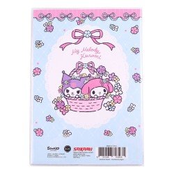 Sanrio carnet Kuromi & My Melody Pastel Flower Holographic Checkered