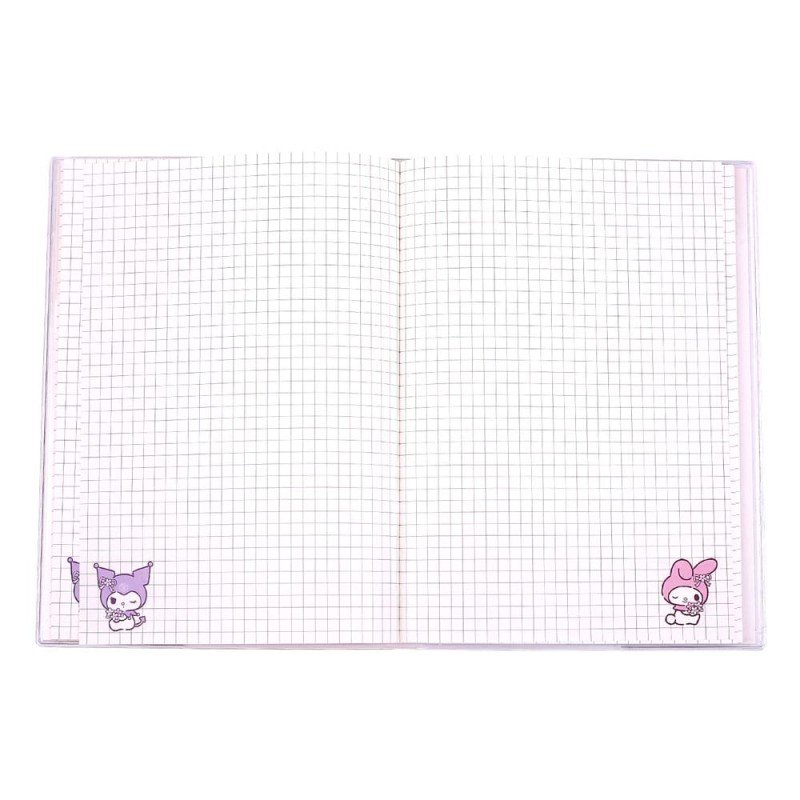 Sanrio Notitieboekje Kuromi & Mijn Melodie Pastel Bloem Holografisch Geruit
