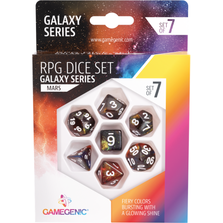 Galaxy Series - Mars - Set van 7 RPG dobbelstenen