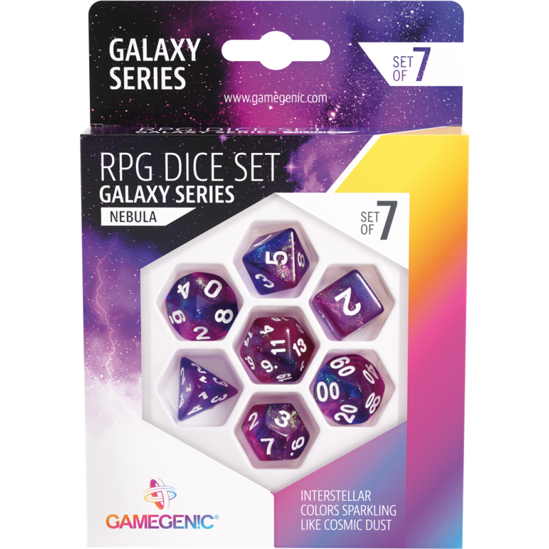 Galaxy Series - Nebula - Set van 7 RPG dobbelstenen