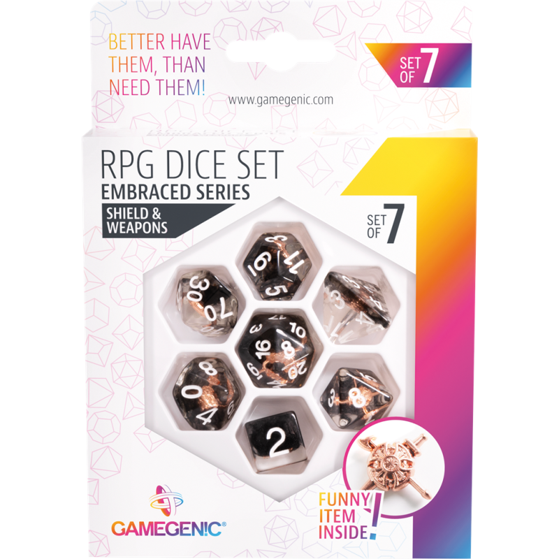 Embraced Series - Shield & Weapon - Set of 7 RPG Dice