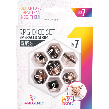 Embraced Series - Shield & Weapon - Set of 7 RPG Dice