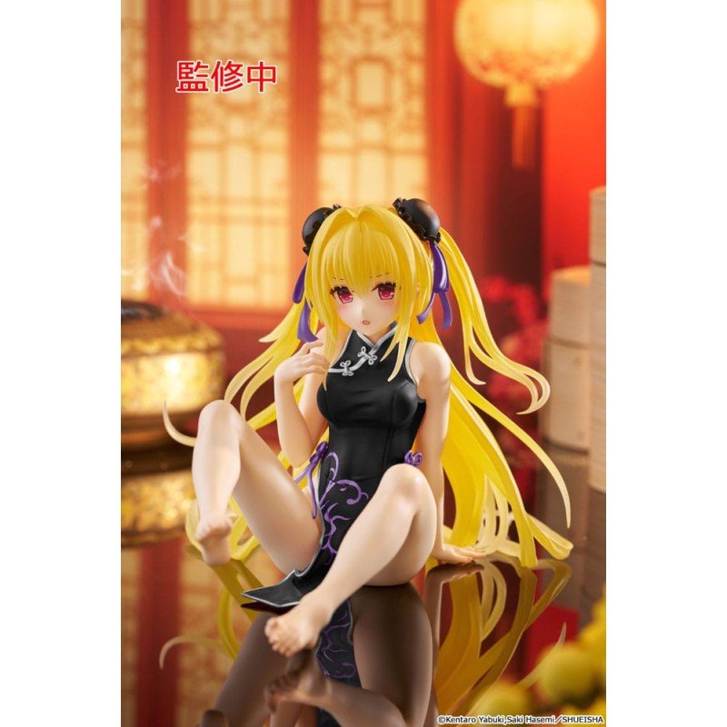 To Love-Ru Darkness beeldje PVC Desktop Schattige Figuur Golden Darkness (China Dress Ver.) Vernieuwing 13 cm               