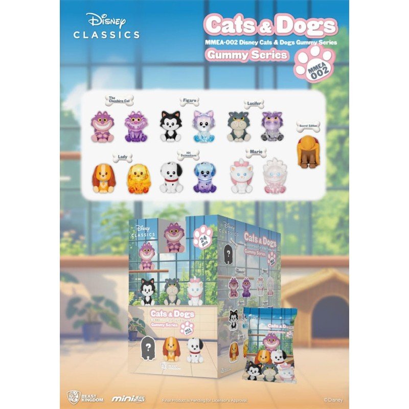 Disney Cats & Dogs Assorted Mini Egg Attack Blind Box Gummy Series 3 cm Figurines (24)