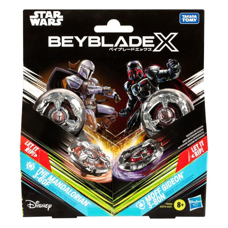 Beyblade X en Star Wars Collab The Mandalorian 3-60F vs. Moff Gideon 3-80N
