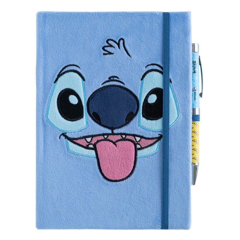 Stitch Premium A5 Plush Notebook met een tropische pen