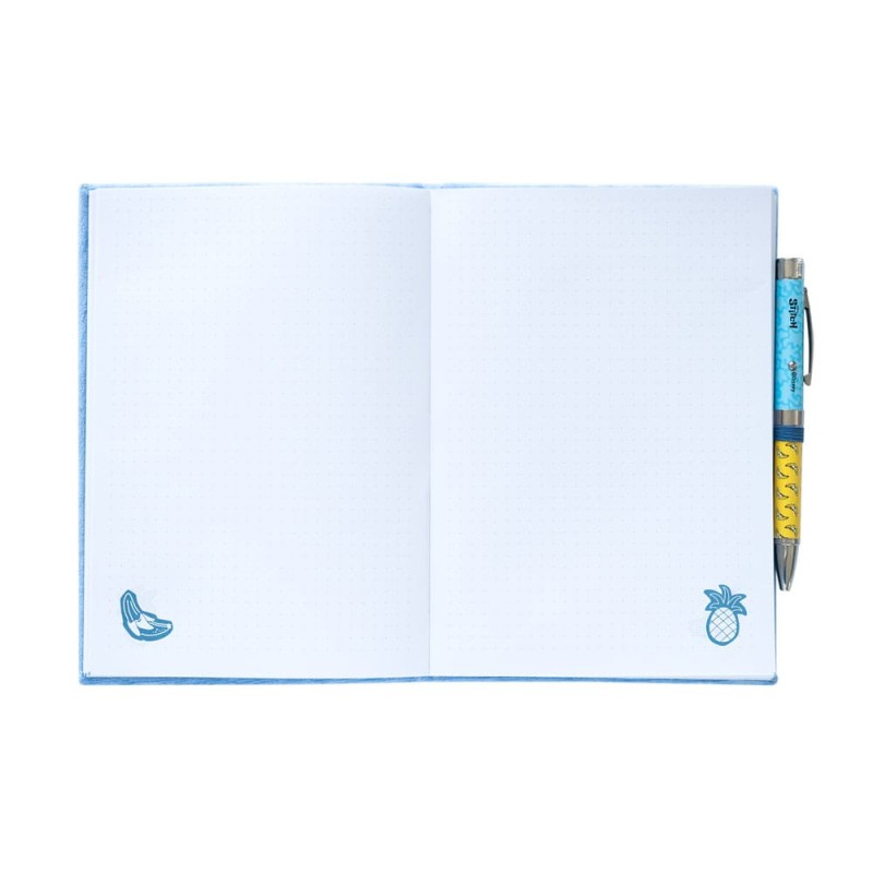 Stitch Premium A5 Plush Notebook met een tropische pen