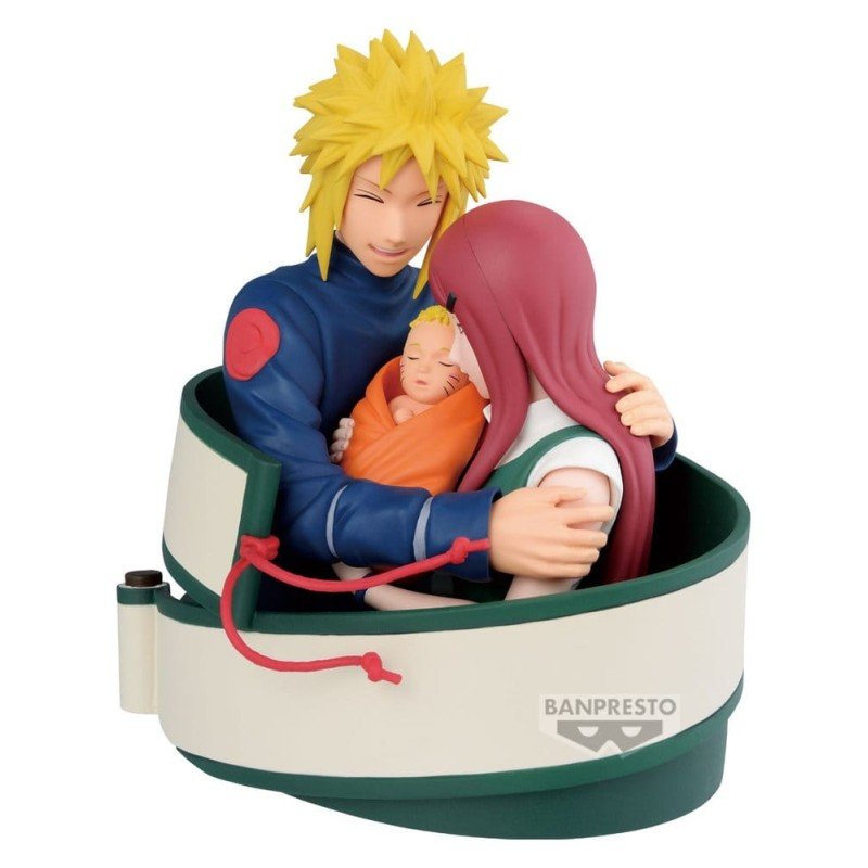 Naruto 72 Serie Minato & Naruto & Kushina PVC-beeldje 13 cm