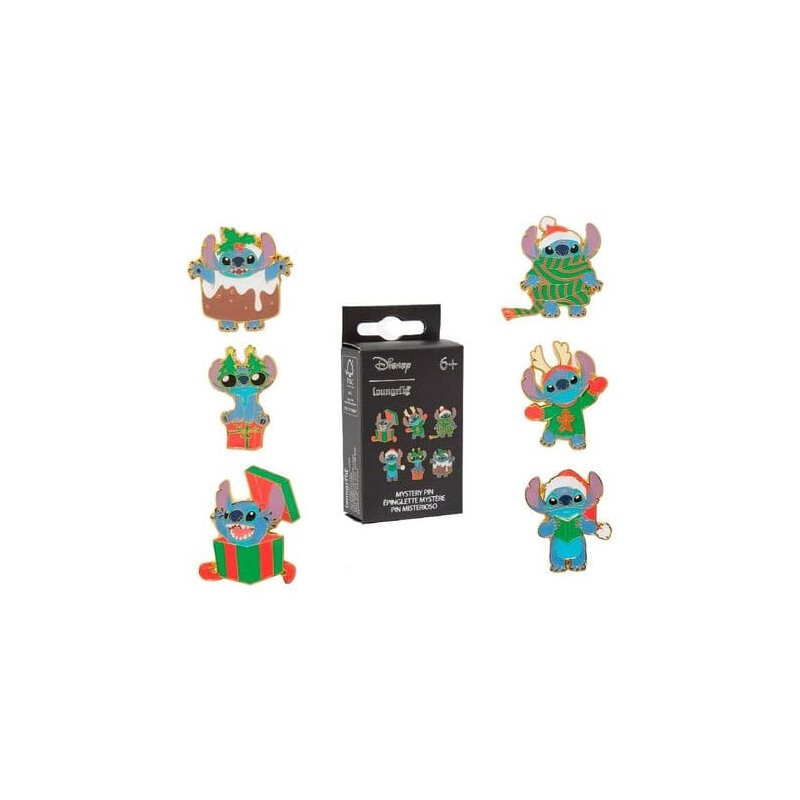Disney by Loungefly présentoir pin's émaillés Blind Box Stitch Holiday (18)