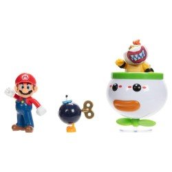 World of Nintendo pack 2 figurines Mario and Bowser Jr. Clown Car 6 cm