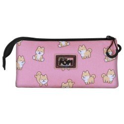 Oh My Pop! Triple Pencil case Shiba Pink