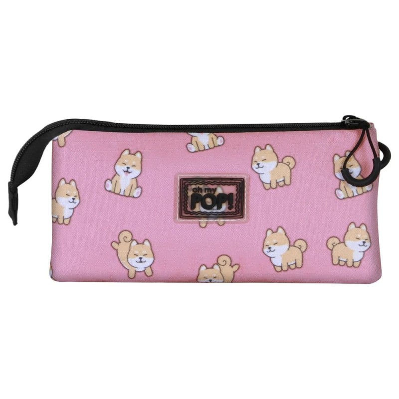 Oh My Pop! Triple Pencil case Shiba Pink
