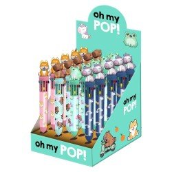 Oh My Pop ! stylo à bille 10 couleurs Mix - Présentoir(24)