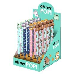 Oh My Pop ! Stylo à bille effaçabl à encre gel Mix - Présentoir (24)